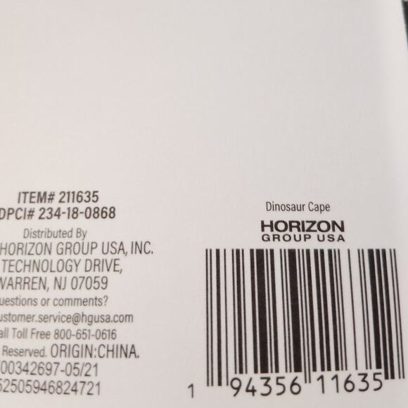 Kids Simple Dinosaur Cape Costume - One Size Fits, All with Hook-N-Loop Closure - Picture 7 of 7